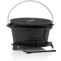Marmite à griller en fonte, avec grille de style Hibachi,
