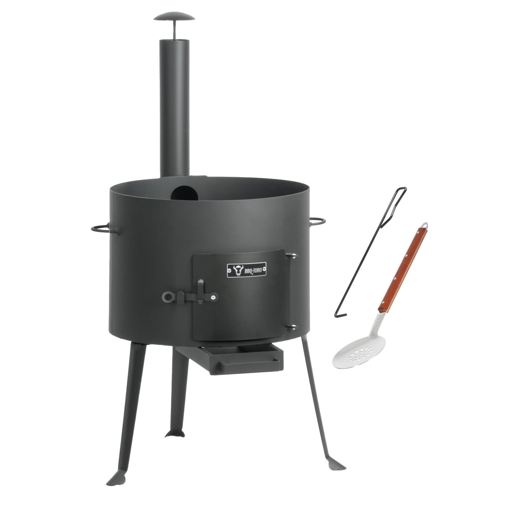 Four Kazan, marmite à goulasch, comprenant écumoire et tisonnier