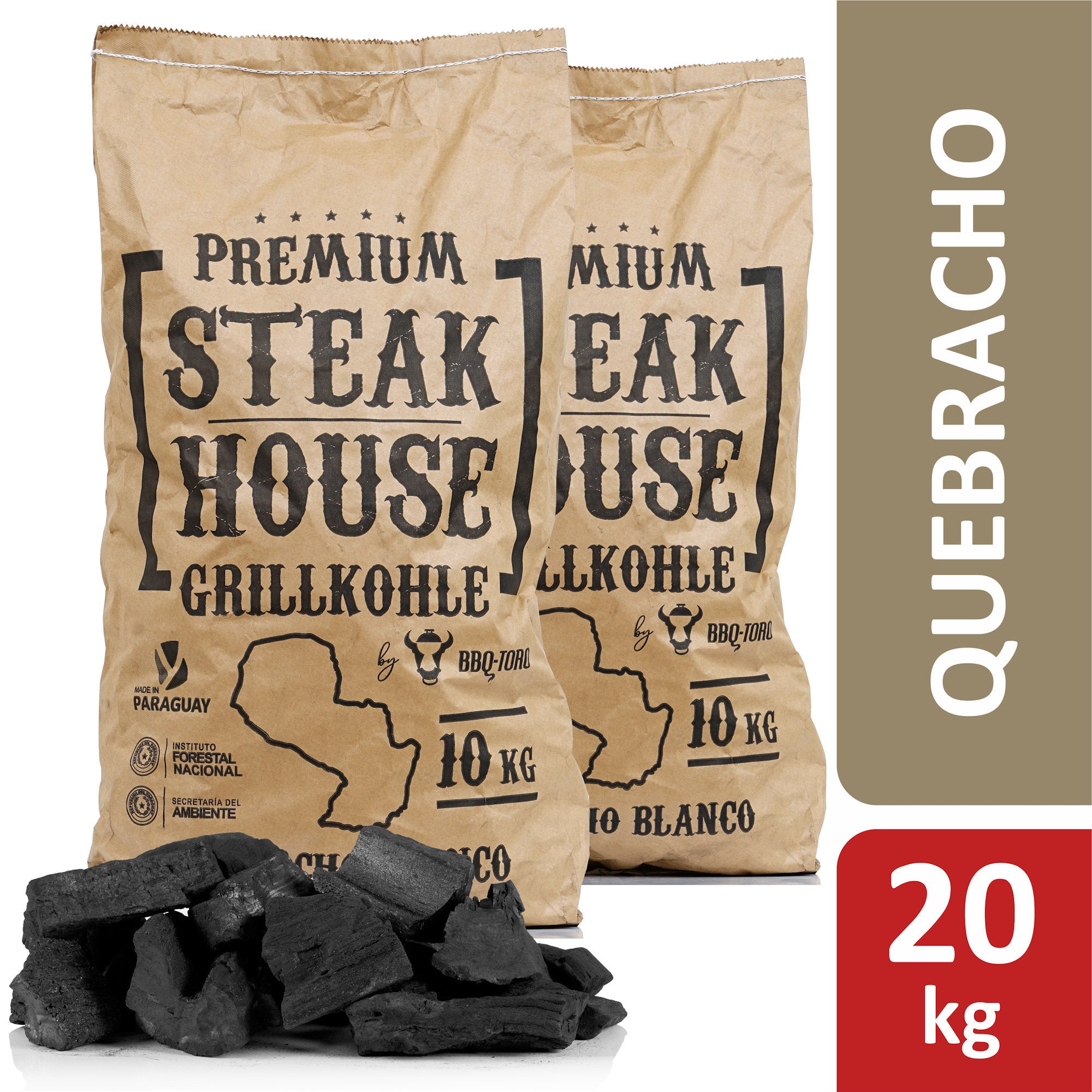 Charbon de bois « Steak House Premium », Querbracho Blanco
