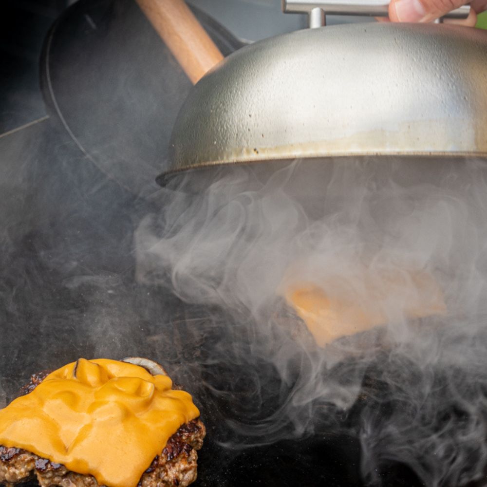 Wärmeglocke, Ø 23 cm, Edelstahl, kantiger Griff