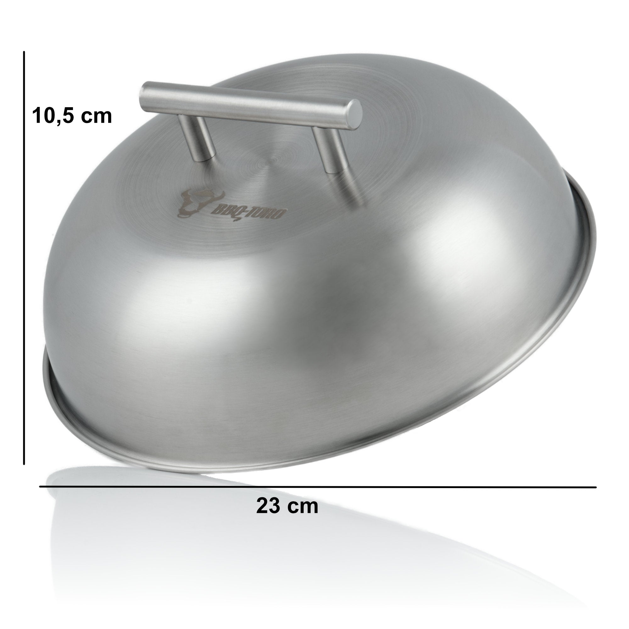 Wärmeglocke, Ø 23 cm, Edelstahl, kantiger Griff