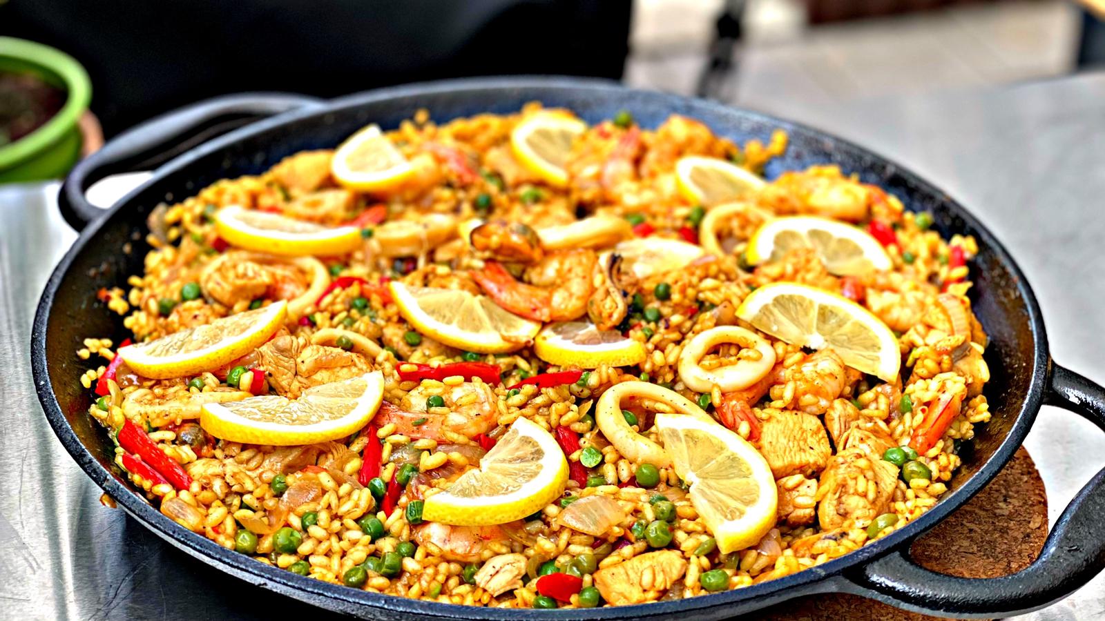 Paella Pfanne, Ø 36 cm, Gusseisen, 6 Personen, mit Griffen