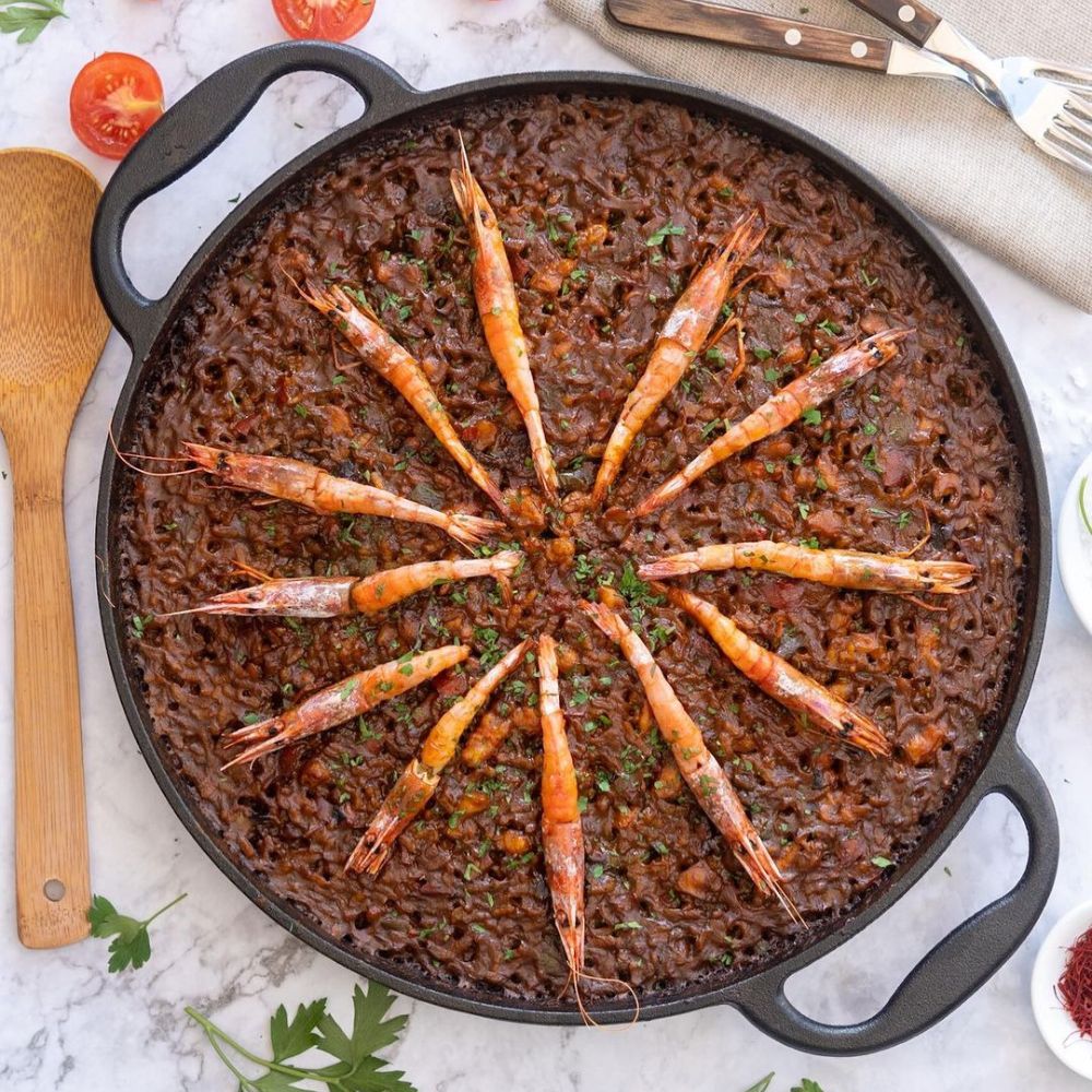 Paella Pfanne, Ø 36 cm, Gusseisen, 6 Personen, mit Griffen