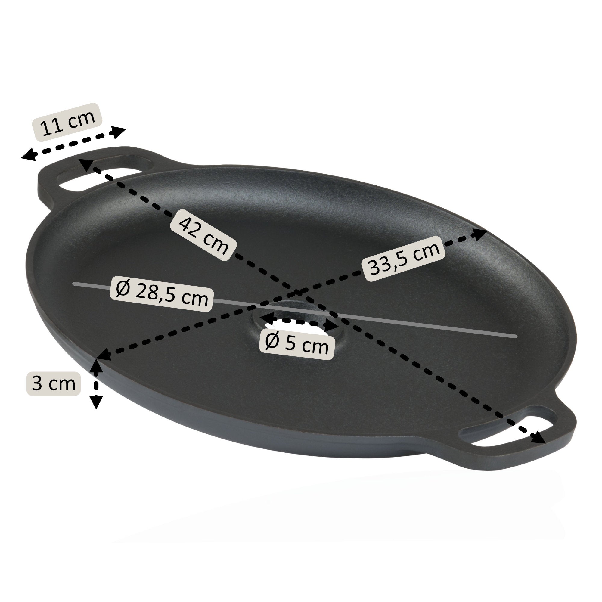 Plancha, Ø 34,5cm, Gusseisen