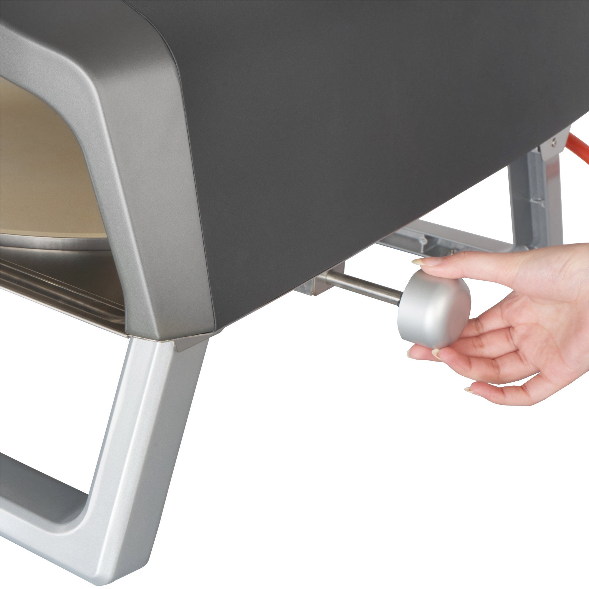 Gas pizza oven, including turntable