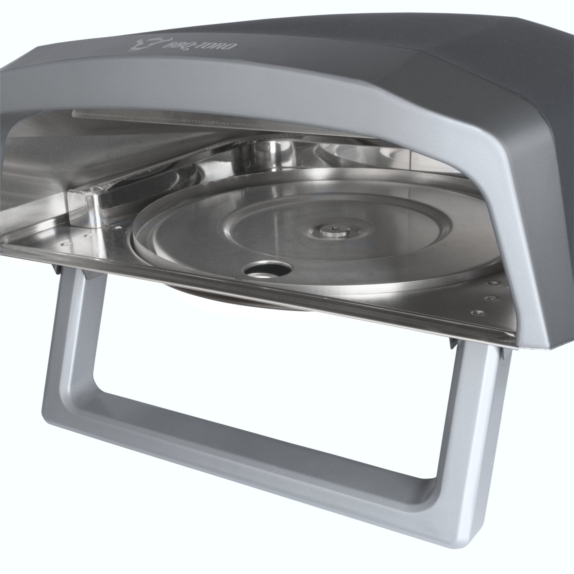 Gas pizza oven, including turntable