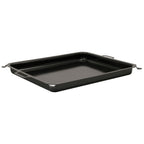 Commercial-grade griddle, stainless steel, 3-burner, 64 x 52 x 27 cm, including enamelled pan