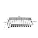 Accessoire pour barbecue pour 11 brochettes, acier inoxydable, 70 x 26-40 cm