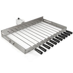 Accessoire pour barbecue pour 11 brochettes, acier inoxydable, 70 x 26-40 cm