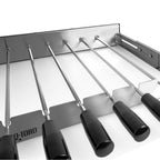 Accessoire pour barbecue pour 11 brochettes, acier inoxydable, 70 x 26-40 cm
