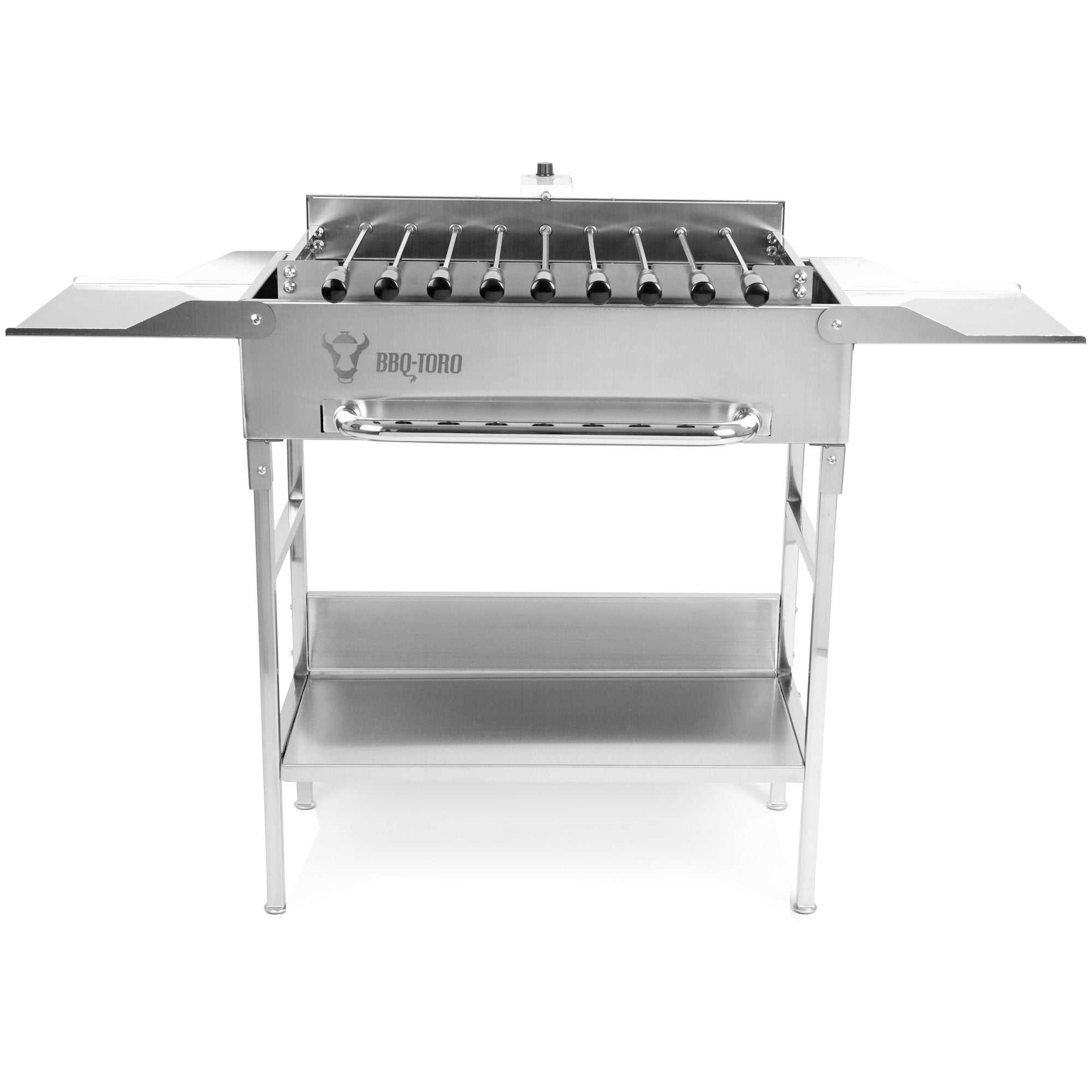 Grill mit Spießaufsatz, 9 Spieße, Edelstahl, inkl. Motor