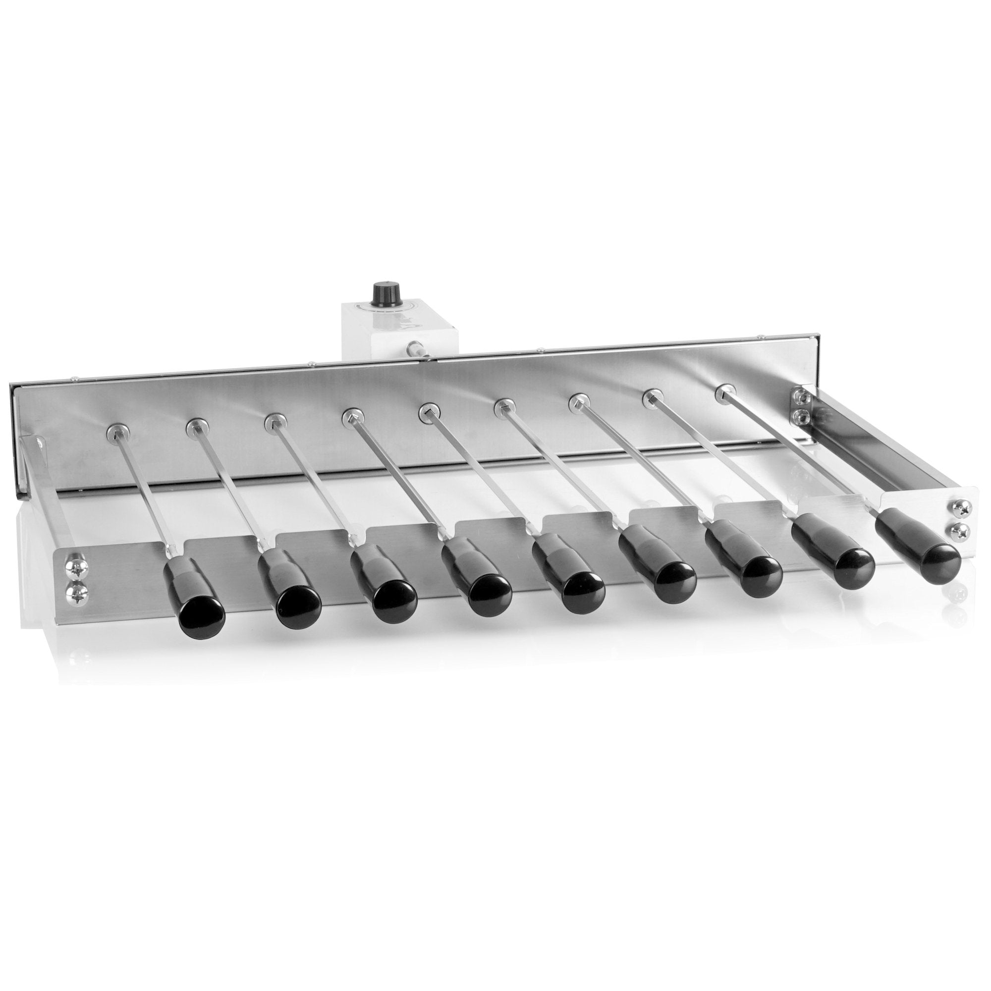 Grill mit Spießaufsatz, 9 Spieße, Edelstahl, inkl. Motor