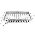 Accessoire pour grillades, 10 brochettes, 58 x 26-40 cm, acier inoxydable, moteur inclus à gauche