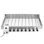 Grillaufsatz, 9 Spieße, 56 x 26-40 cm, Edelstahl, inkl. Motor links