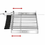 Grillaufsatz, 10 Spieße, 70 x 27-40 cm, Edelstahl, inkl. Motor links
