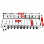 Grillaufsatz, 10 Spieße, 70 x 27-40 cm, Edelstahl, inkl. Motor links
