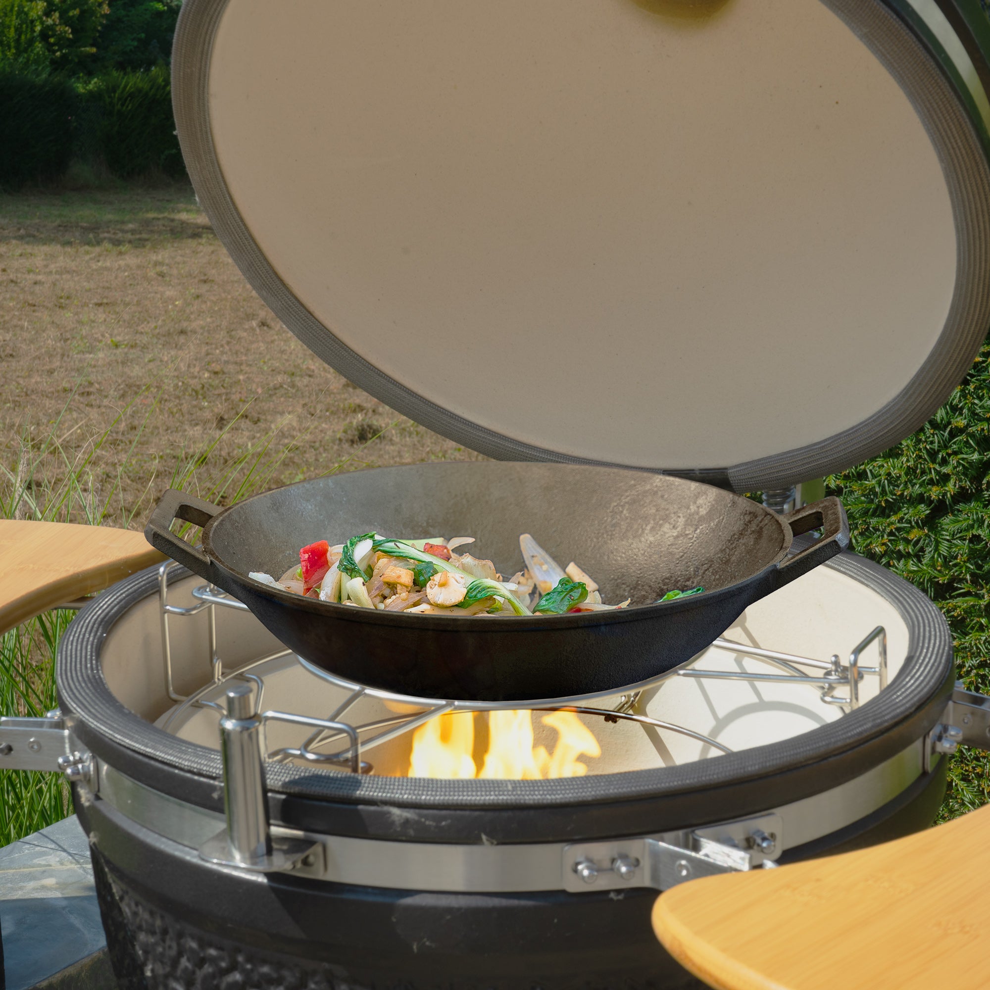 Smokersystem für Kamado, 3 Ebenen, Edelstahl