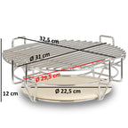 Système de fumage pour Kamado, 3 niveaux, acier inoxydable
