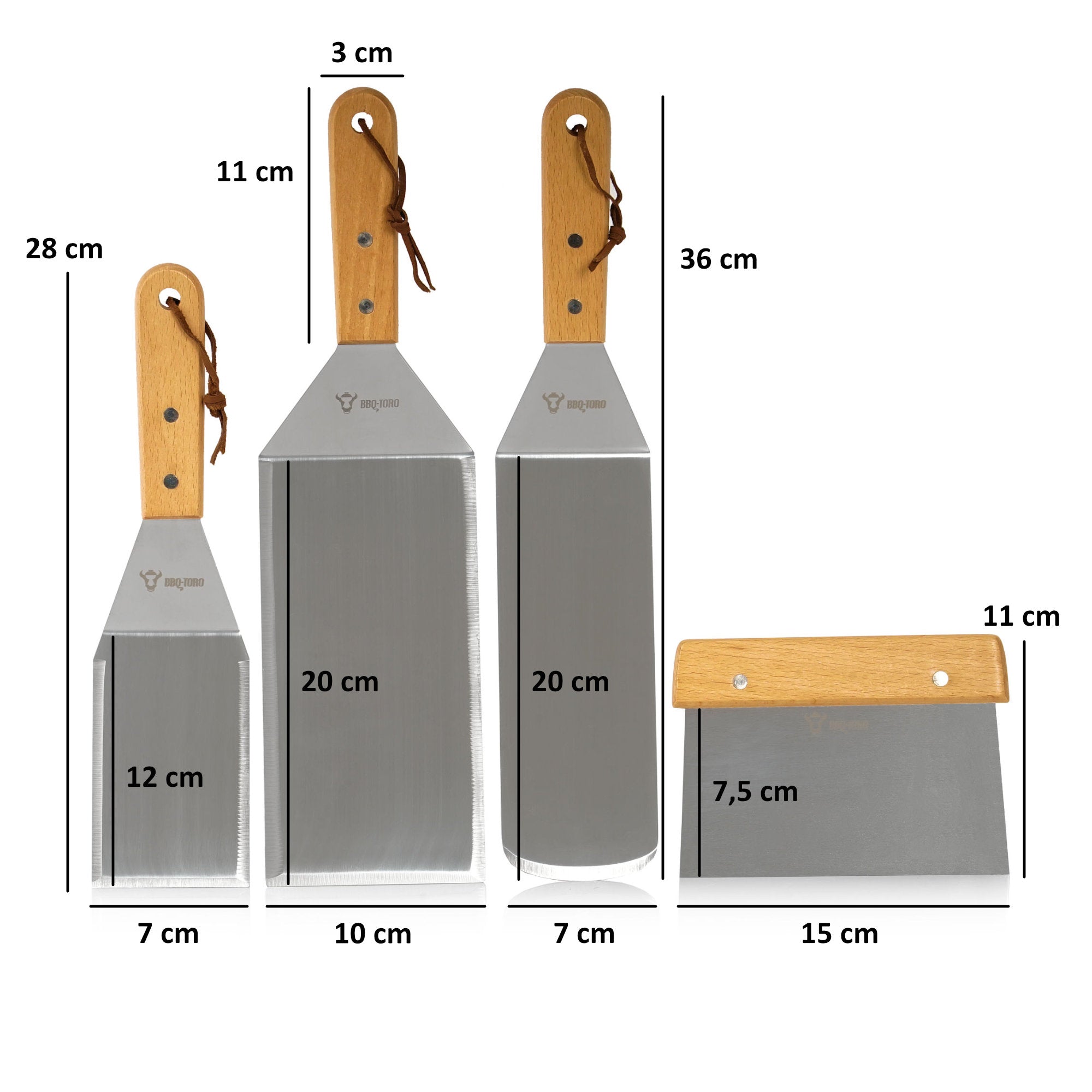 Plancha Zubehör, 4-teilig, Edelstahl