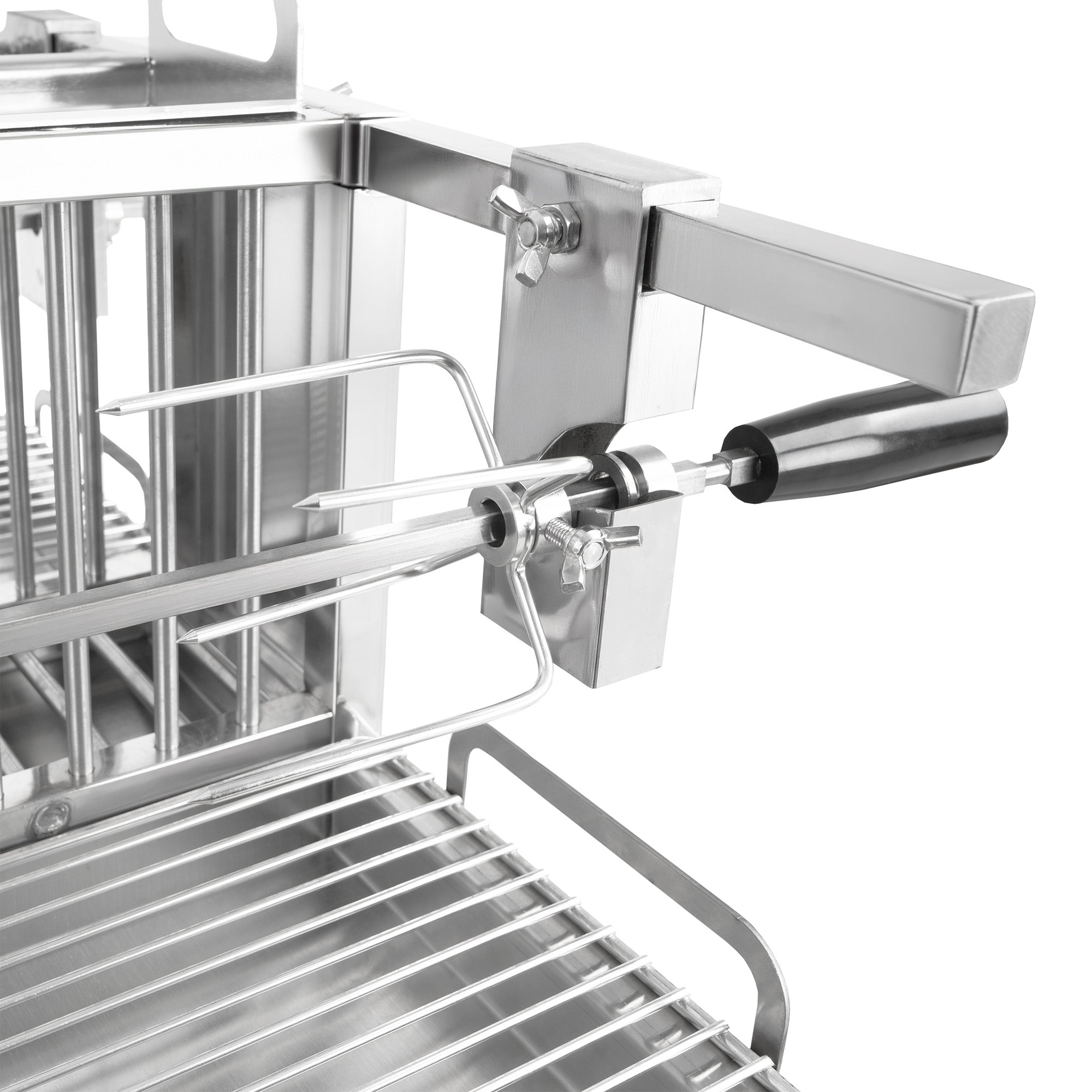 Doppel Spießgrill, Edelstahl, inkl. Motor und zwei Grillspießen