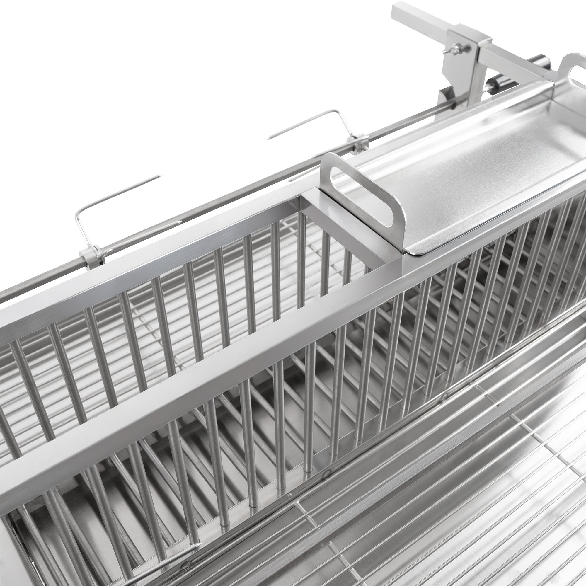 Doppel Spießgrill, Edelstahl, inkl. Motor und zwei Grillspießen