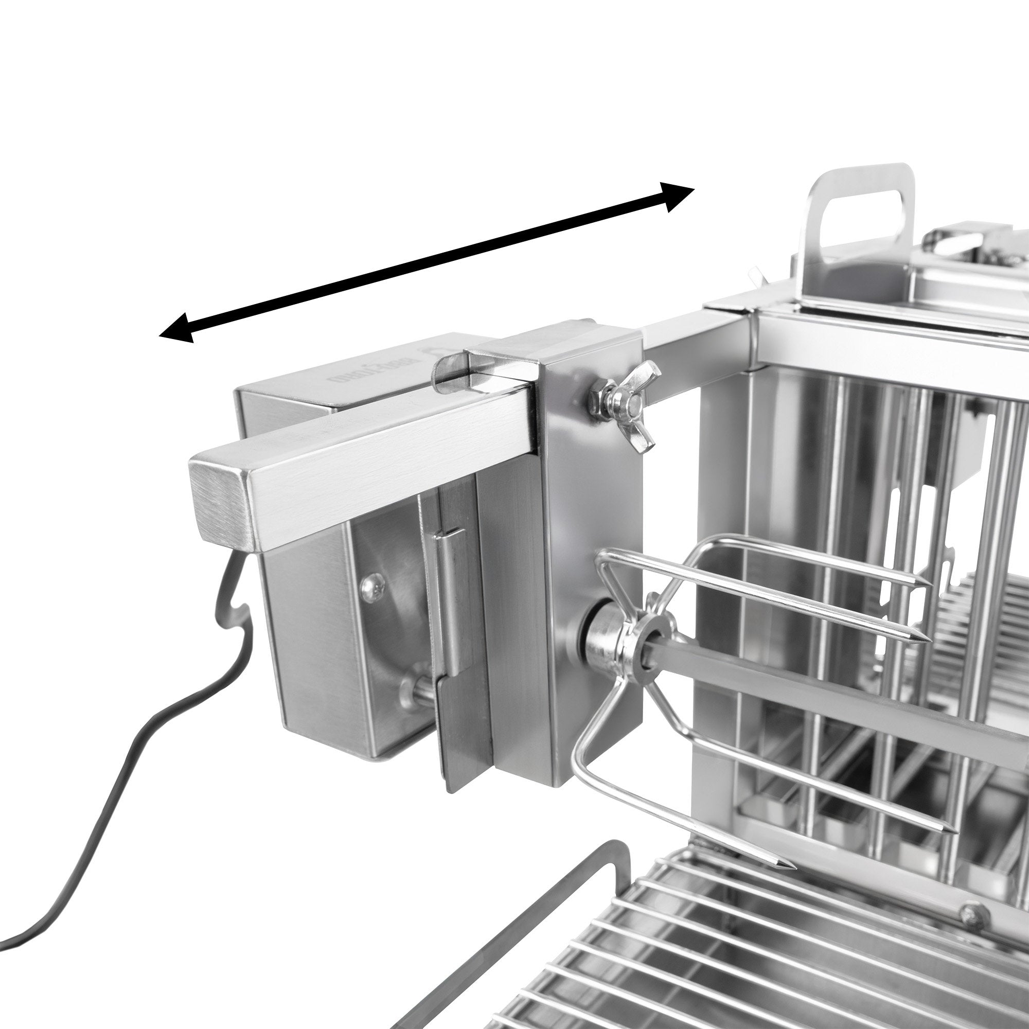Doppel Spießgrill, Edelstahl, inkl. Motor und zwei Grillspießen