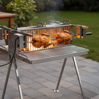 Doppel Spießgrill, Edelstahl, inkl. Motor und zwei Grillspießen