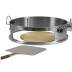 Ensemble d'anneaux à pizza avec brochette pour barbecue à charbon de bois de Ø 57 cm