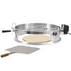 Ensemble d'anneaux à pizza avec brochette pour barbecue à charbon de bois de Ø 57 cm