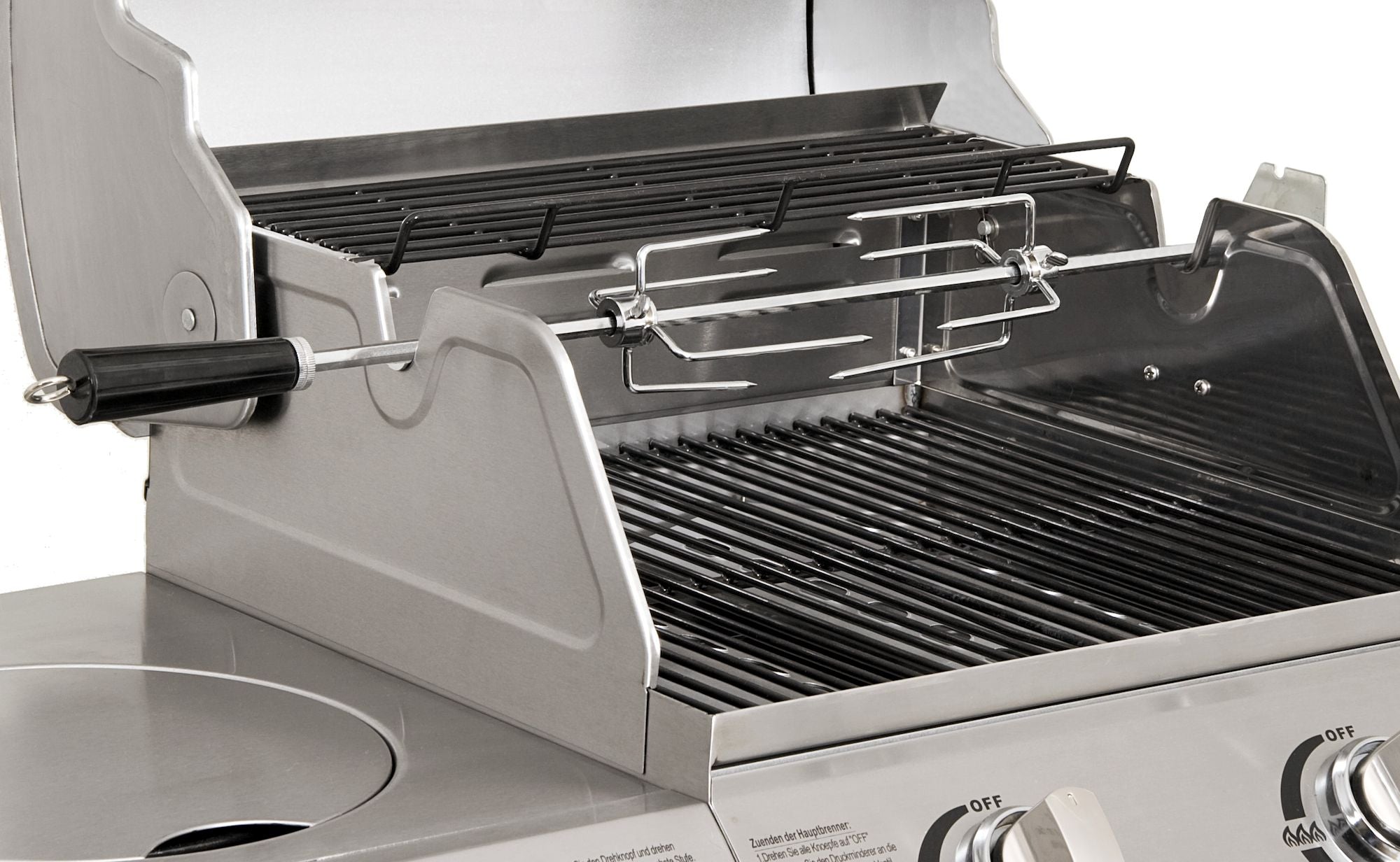 Grill skewer set 100 cm, including meat needles and motor
