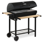 Charcoal grill cart, mobile, including thermometer