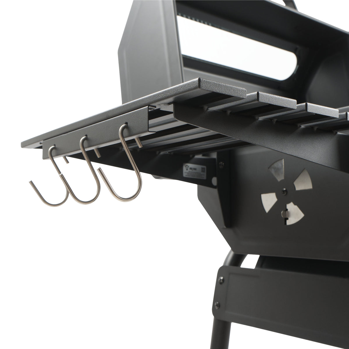 Holzkohle Grillwagen, 122 x 60 x 96 cm, mit Thermometer und Sichtfenster