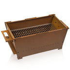 Holzkohle Grillwagen und Feuerstelle 2in1, Rostoptik, 77 x 44 x 84 cm, inkl. Grillrost und Grillplatte Gusseisen