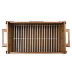 Holzkohle Grillwagen und Feuerstelle 2in1, Rostoptik, 77 x 44 x 84 cm, inkl. Grillrost und Grillplatte Gusseisen