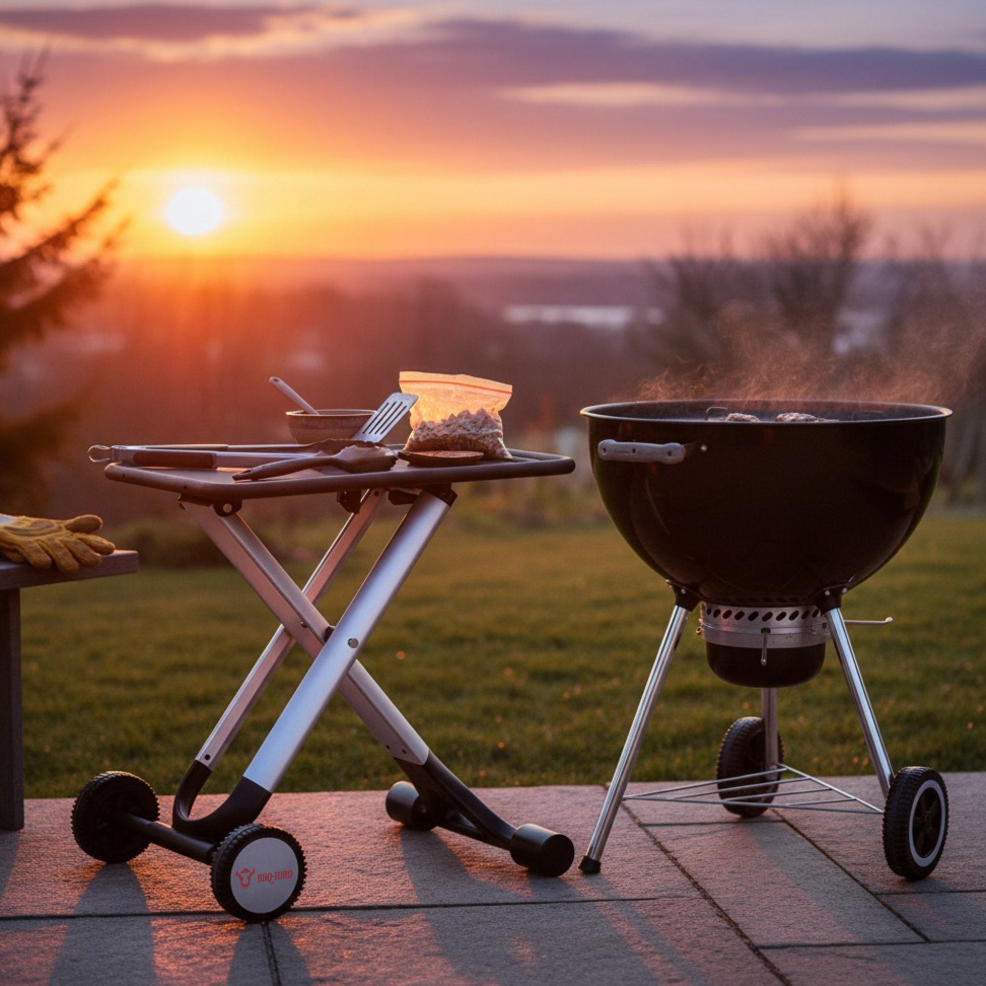 Klapptisch Grillwagen, Rollwagen zum Grillen – BBQ-Toro