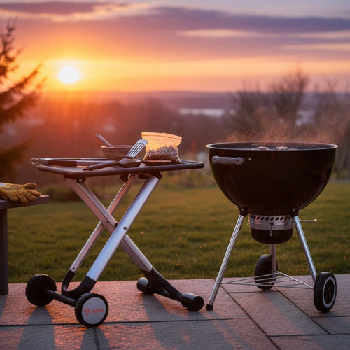 Klapptisch Grillwagen, Rollwagen zum Grillen