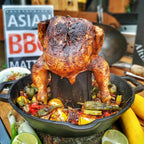 Hähnchenbräter, Gusseisen, Ø 28 cm, mit Aroma-Kegel und Auffangschale