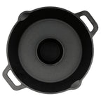 Hähnchenbräter, Gusseisen, Ø 28 cm, mit Aroma-Kegel und Auffangschale