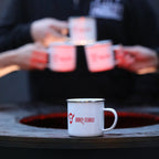 Tasse "BBQ-Toro", Emaille, 350 ml, Kaffetasse für Camping, Outdoor
