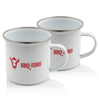 Tasse "BBQ-Toro", Emaille, 350 ml, Kaffetasse für Camping, Outdoor