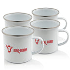 Tasse "BBQ-Toro", Emaille, 350 ml, Kaffetasse für Camping, Outdoor