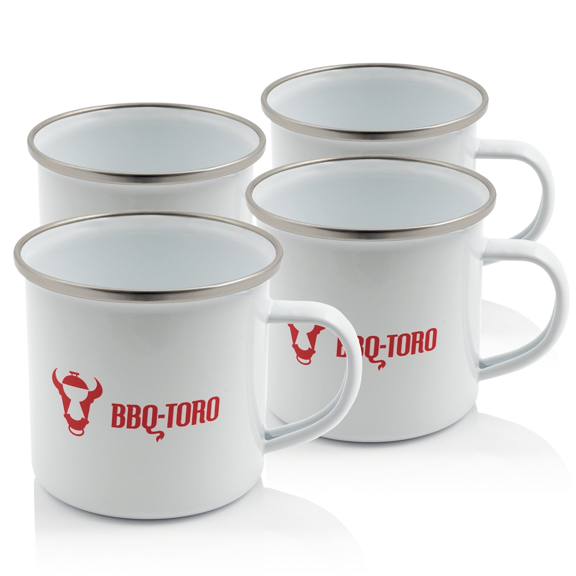 Tasse "BBQ-Toro", Emaille, 350 ml, Kaffetasse für Camping, Outdoor