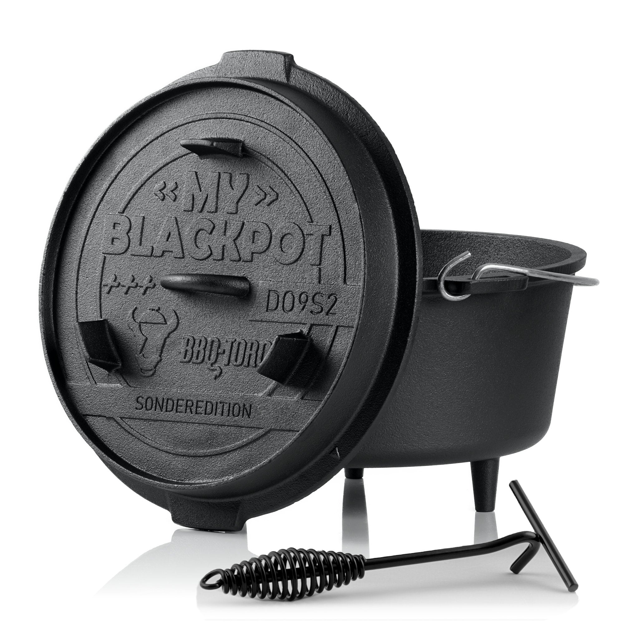 Dutch Oven "My Blackpot", Gusseisen, 9 Liter, inkl. Holzkiste
