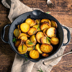 Grillpfanne, Gusseisen, mit zwei Griffen, zwei Ausgießer