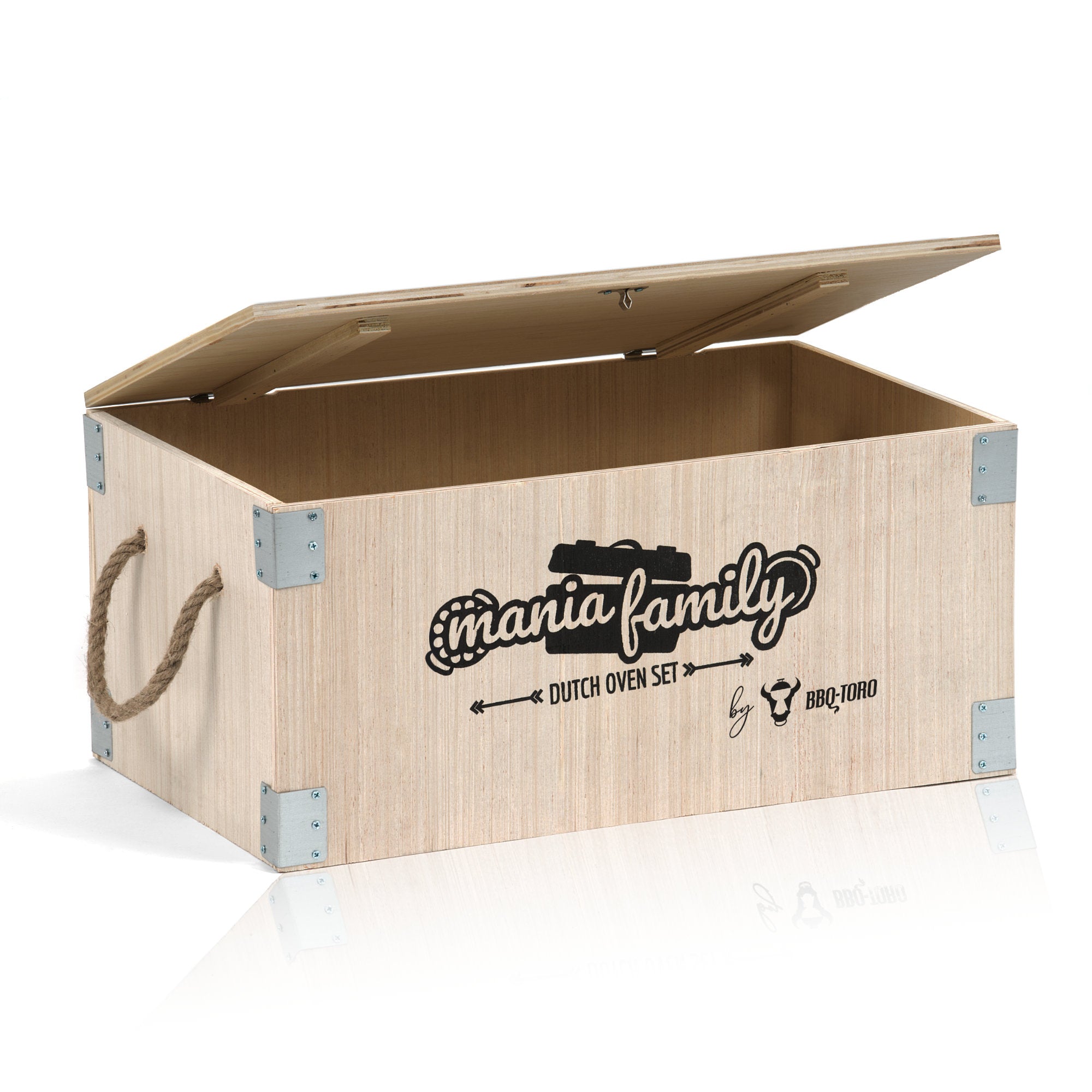 Dutch Oven, Set 19-teilig, inkl. Holzkiste