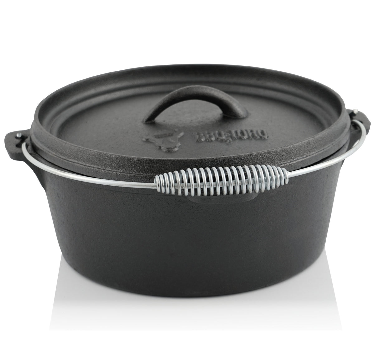Cocotte Fonte Dutch Oven 11,3 L – Faitout Avec Couvercle & Lève-Couvercle Pour BBQ & Four