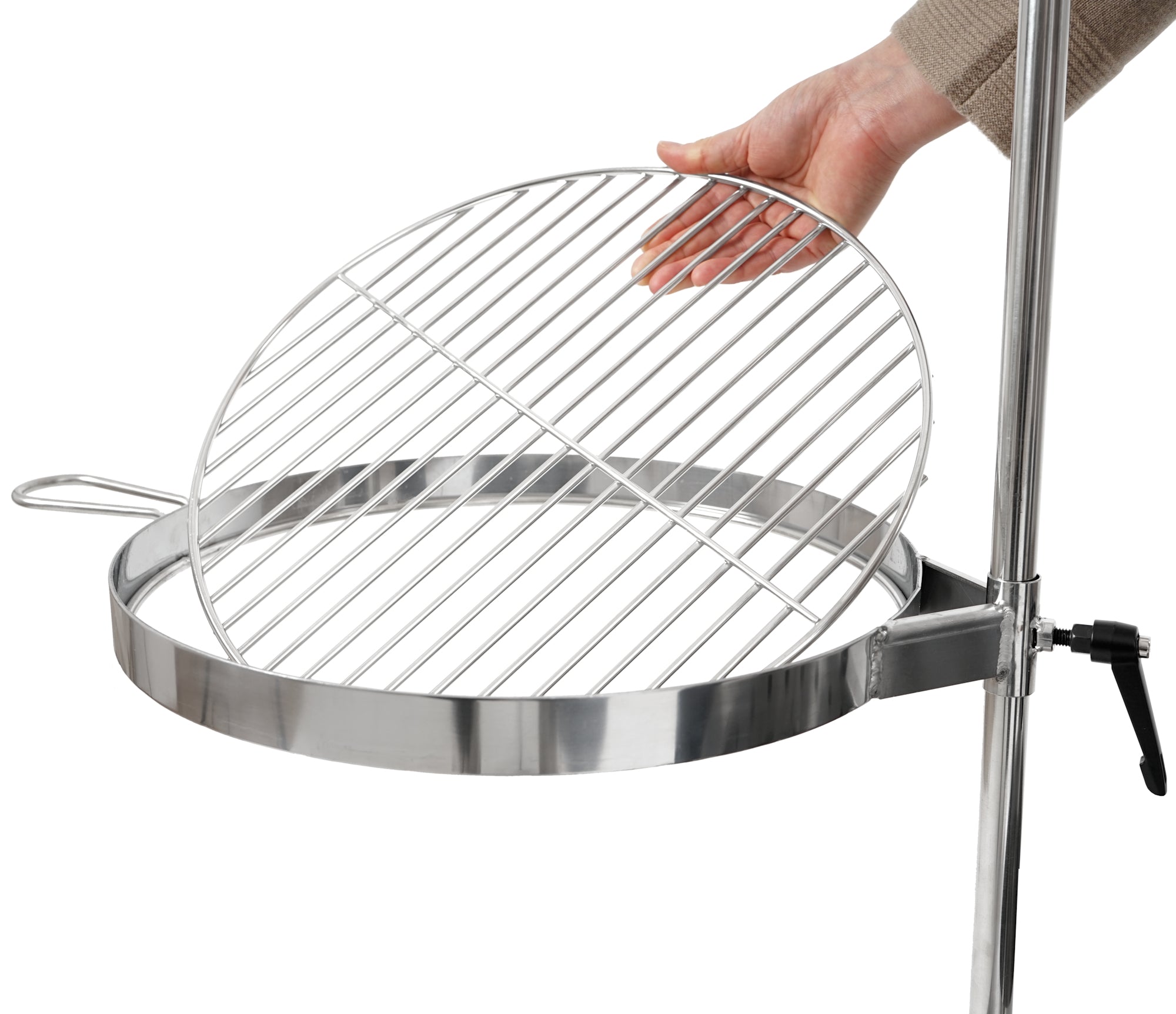 Grillrost und Erdspieß, Edelstahl, für Feuertonne Ø 46 cm