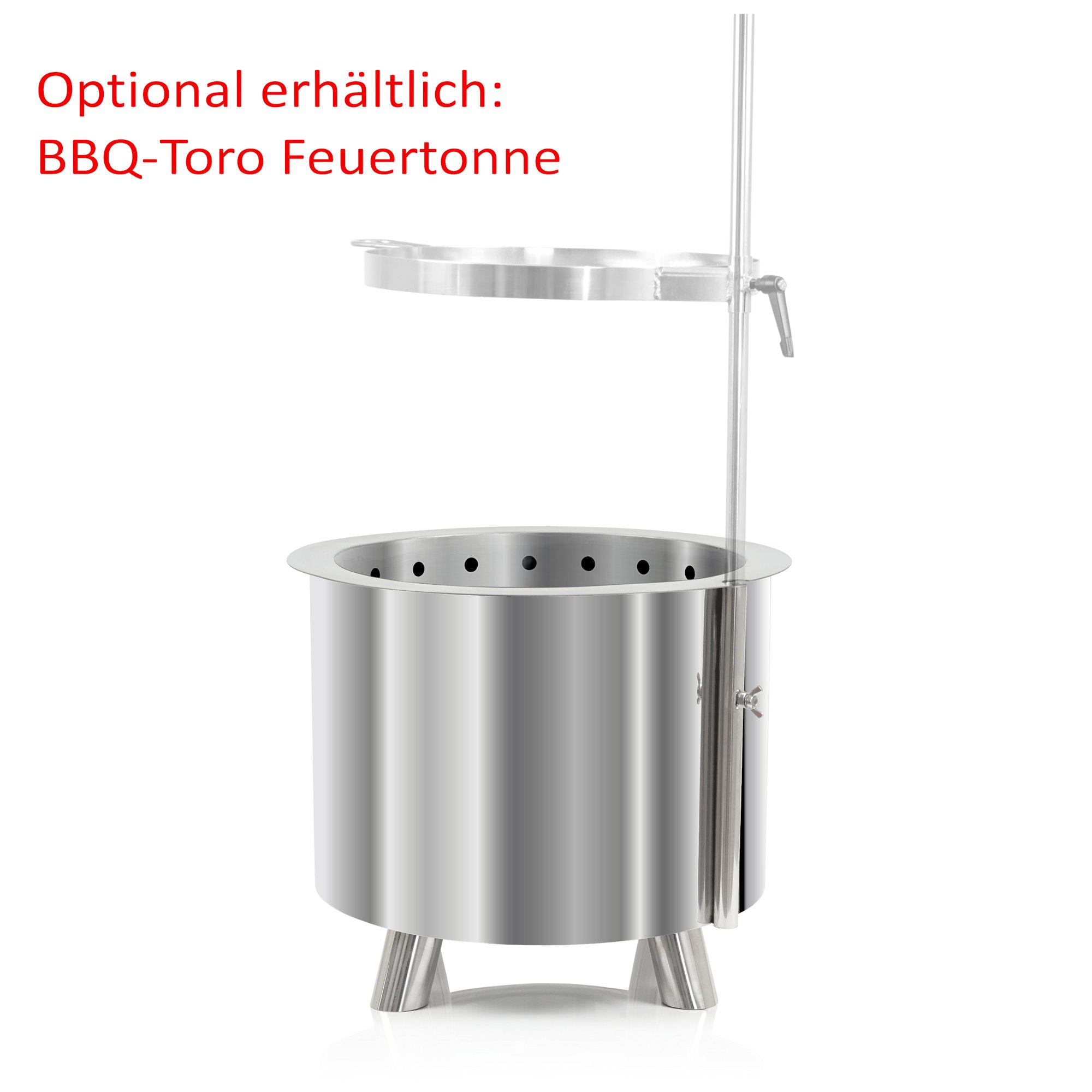 Grillrost und Erdspieß, Edelstahl, für Feuertonne Ø 46 cm