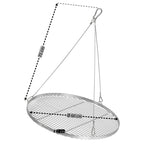 Barbecue trépied, 119 - 184 cm, fer galvanisé, grille incluse