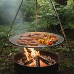 Grillrost, Edelstahl, rund, inkl. Seilaufhängung